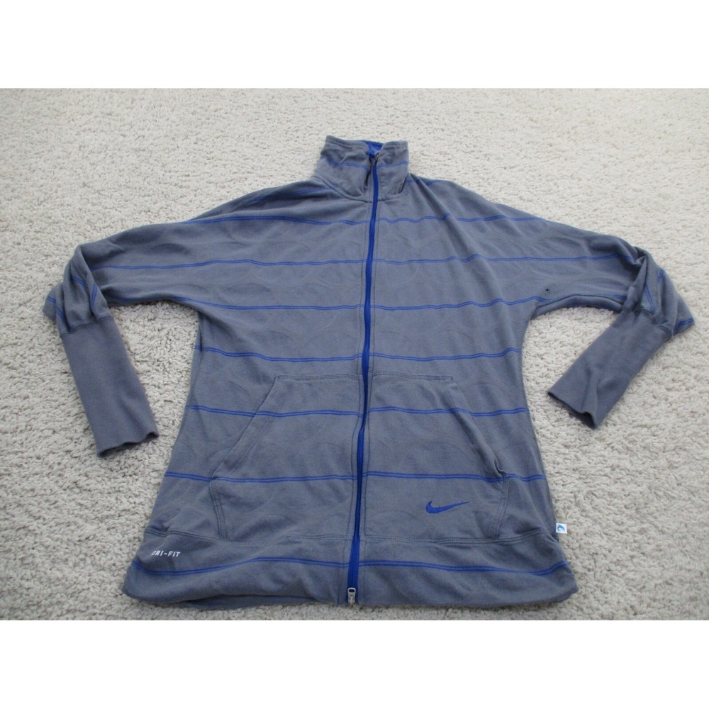 Nike Jacket Mens Medium Blue Gray Zip Dri-Fit Reversible Athletic Sweater Rare - Picture 7 of 14